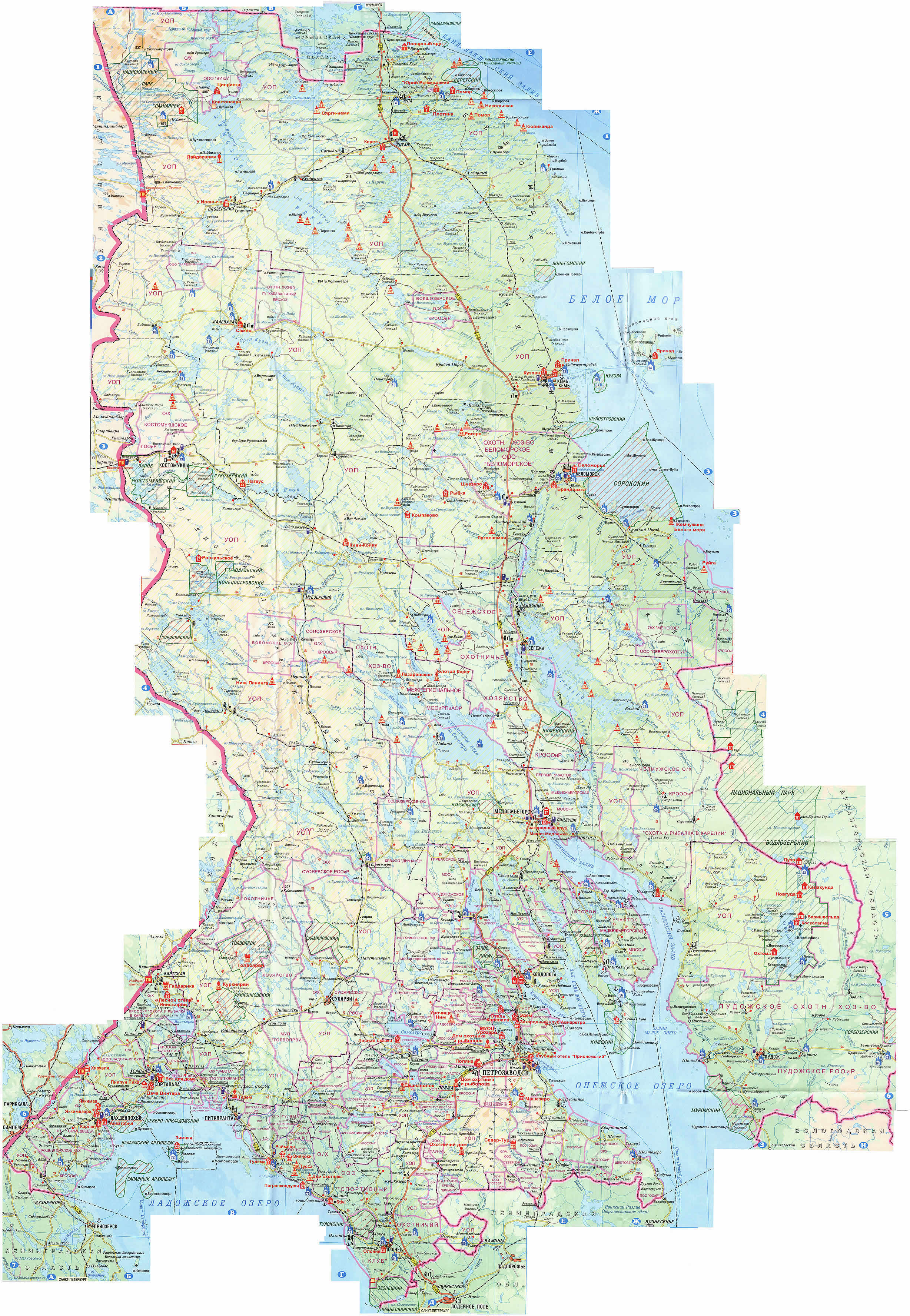 Республика Карелия на карте