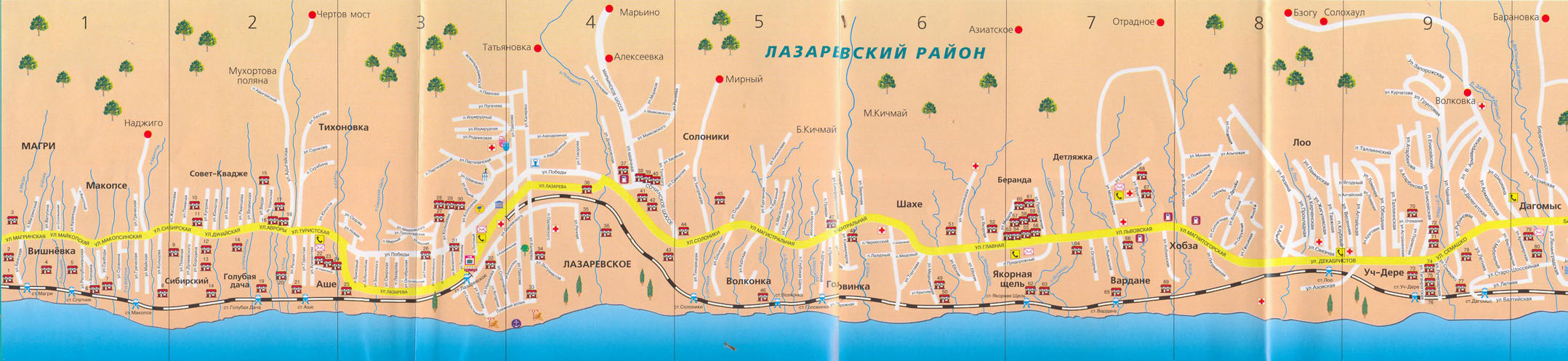 Карта поселка лазаревское