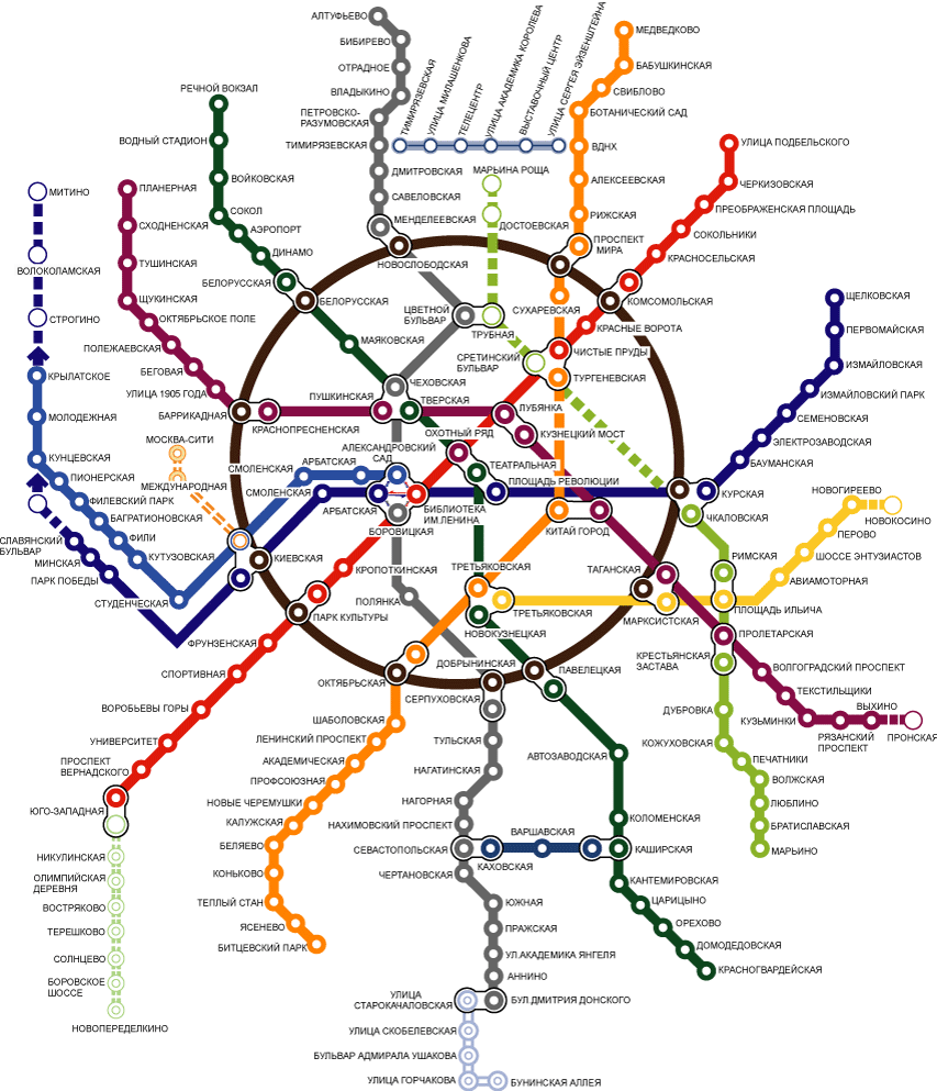 Мякинино на карте метрополитена