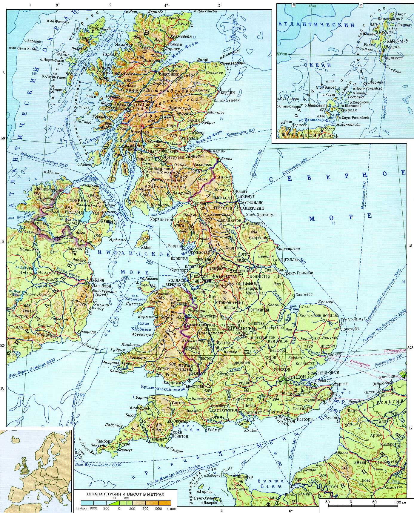 Карта достопримечательностей Великобритании