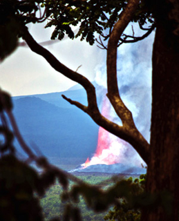Желающие понаблюдать за извержением вулкана отправляются в Конго