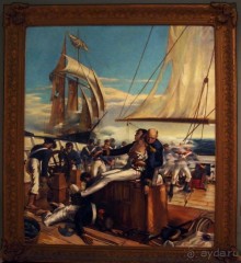 Бригантина поднимает паруса