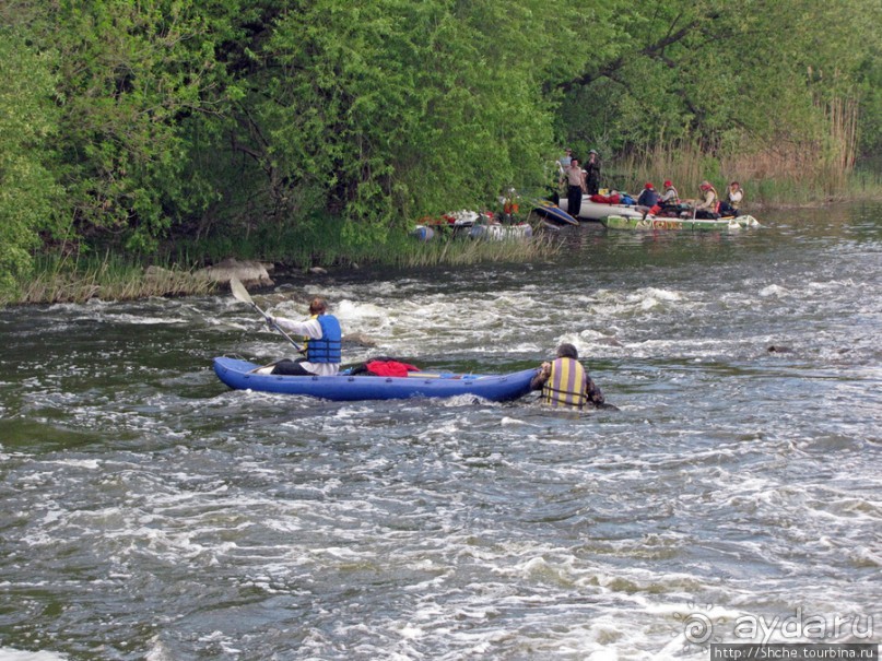 Южный Буг, водный поход, день2. Первый порог- первое купание