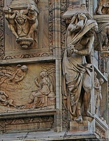 Скульптуры и барельефы реального Миланского собора