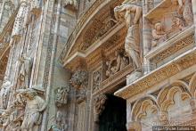 Скульптуры и барельефы реального Миланского собора