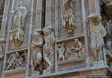 Скульптуры и барельефы реального Миланского собора