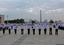 Площадь имени Ким Ир Сена и репетиция парада 9 сентября