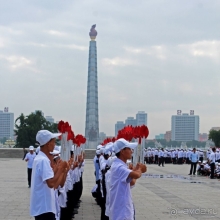 Площадь имени Ким Ир Сена и репетиция парада 9 сентября