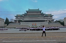 Площадь имени Ким Ир Сена и репетиция парада 9 сентября