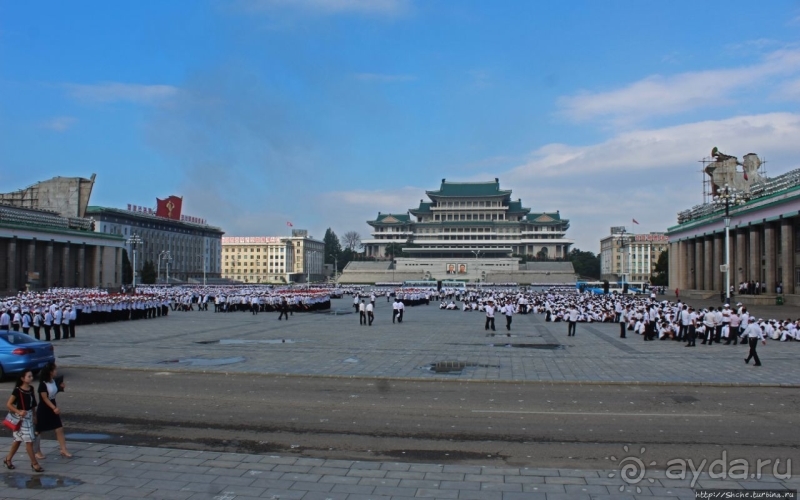 Площадь имени Ким Ир Сена и репетиция парада 9 сентября