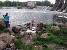 Южный Буг, водный поход, день 2. Дамба и мосты Первомайска.