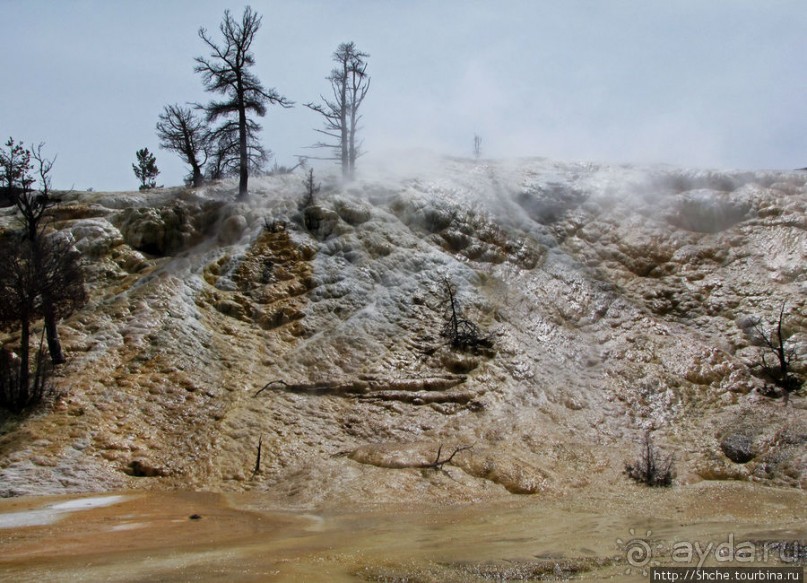 Мамонтовый источники - нижняя площадка. "Палец дьявола"