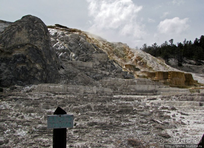 Мамонтовый источники - нижняя площадка. "Палец дьявола"