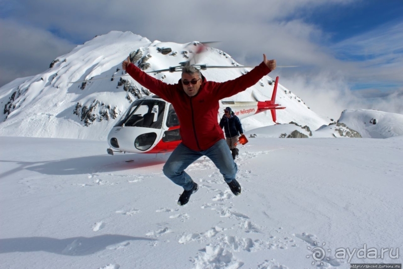 Ледник Франца-Иосифа, облет и высадка на вертолете