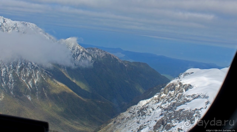 Ледник Франца-Иосифа, облет и высадка на вертолете