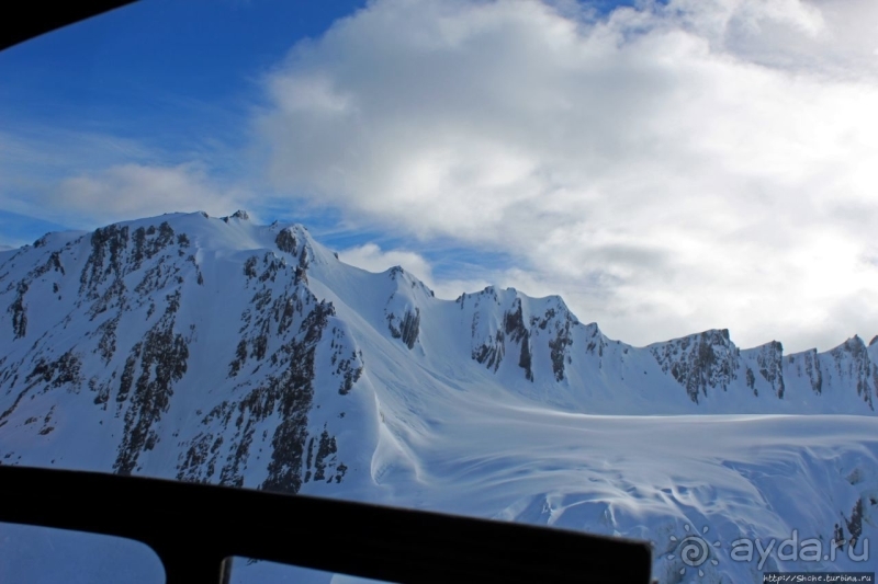 Ледник Франца-Иосифа, облет и высадка на вертолете