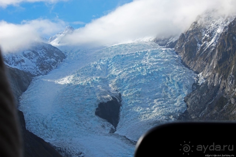 Ледник Франца-Иосифа, облет и высадка на вертолете