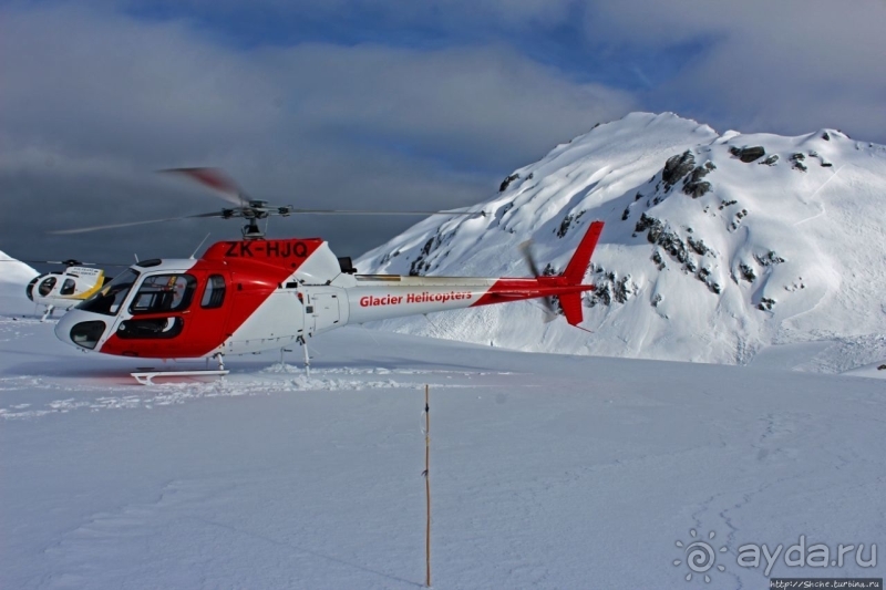 Ледник Франца-Иосифа, облет и высадка на вертолете