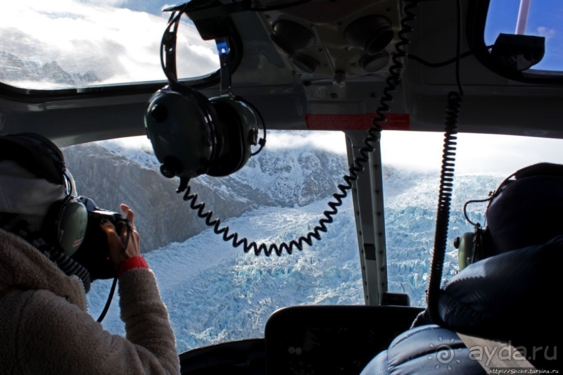 Ледник Франца-Иосифа, облет и высадка на вертолете