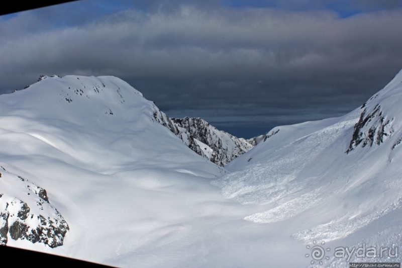 Ледник Франца-Иосифа, облет и высадка на вертолете