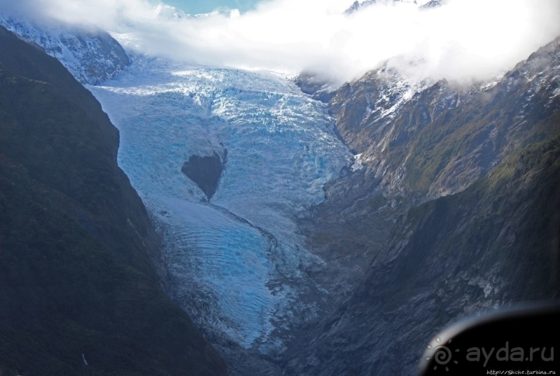 Ледник Франца-Иосифа, облет и высадка на вертолете