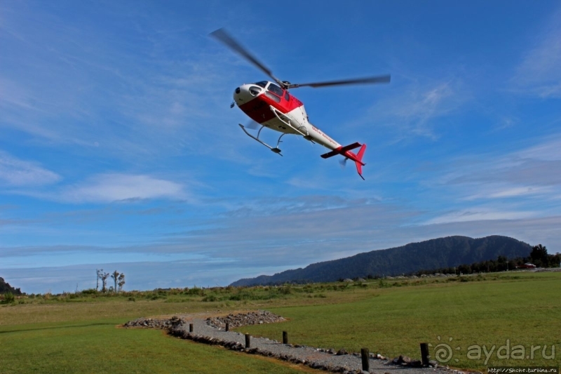 Ледник Франца-Иосифа, облет и высадка на вертолете