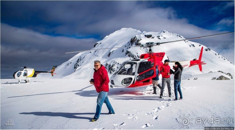 Ледник Франца-Иосифа, облет и высадка на вертолете