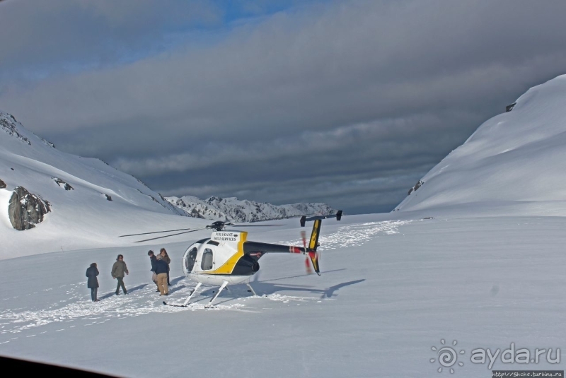 Ледник Франца-Иосифа, облет и высадка на вертолете
