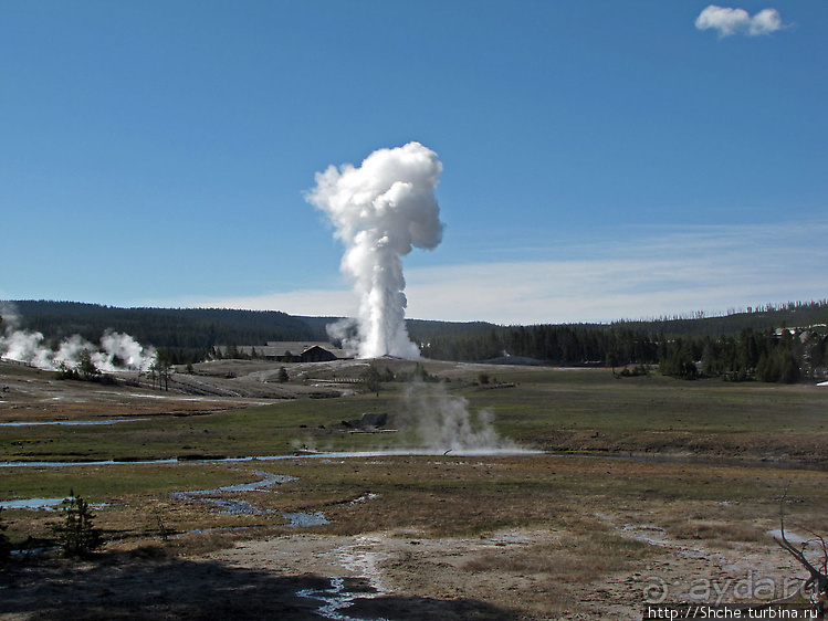 Гейзер "Старый служака" (Old faithful) и чудеса вокруг