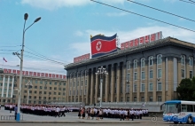Площадь имени Ким Ир Сена и репетиция парада 9 сентября