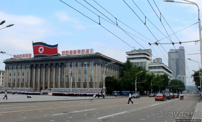 Площадь имени Ким Ир Сена и репетиция парада 9 сентября