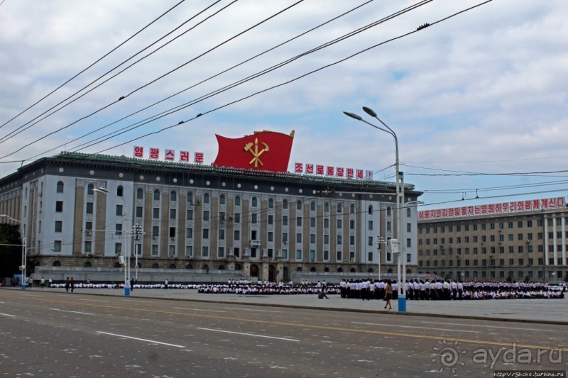 Площадь имени Ким Ир Сена и репетиция парада 9 сентября