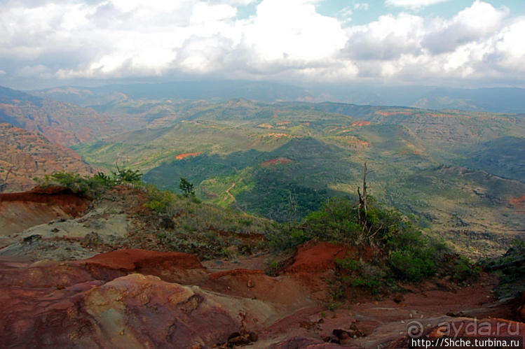 Кислотно-красный склон каньона Ваймеа