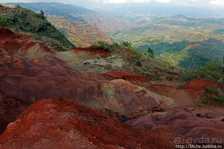 Кислотно-красный склон каньона Ваймеа