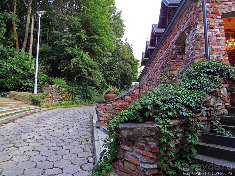 За городом на природе под руинами старого замка