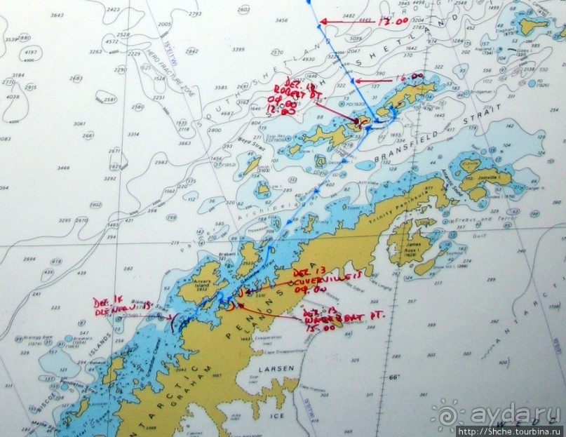 Антарктида с высоты птичьего полета. Какого же цвета вода?