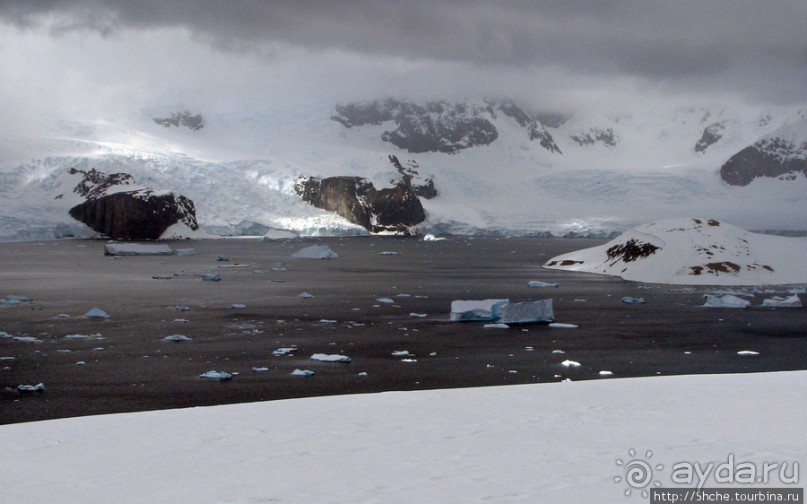 Антарктида с высоты птичьего полета. Какого же цвета вода?