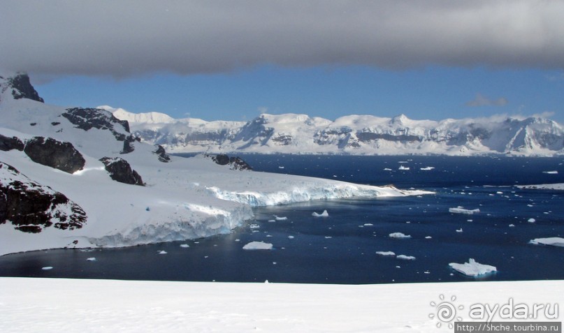 Антарктида с высоты птичьего полета. Какого же цвета вода?