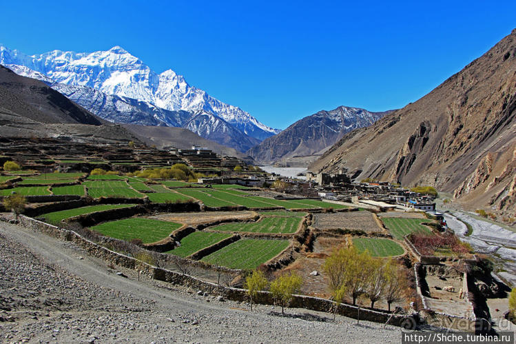 Кагбени — истинные ворота Мустанга, зеленый оазис в горах