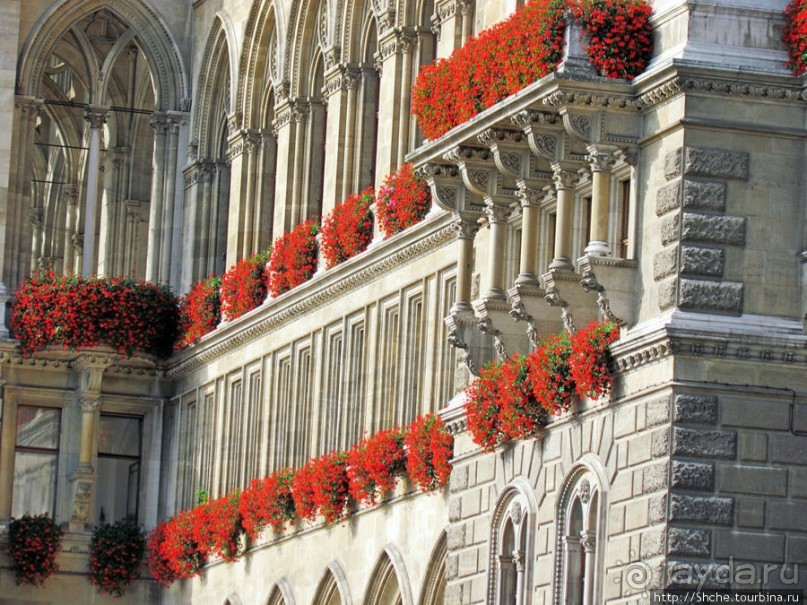 По Reichsratsstrasse от Votivkirche до городской ратуши