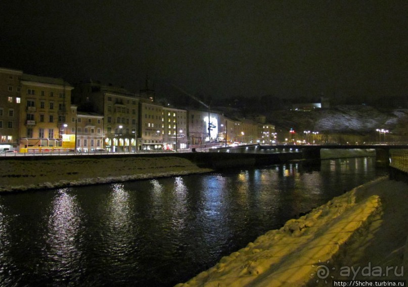 Ночная прогулка по Зальцбургу. Правый берег реки
