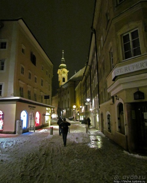 Ночная прогулка по Зальцбургу. Правый берег реки