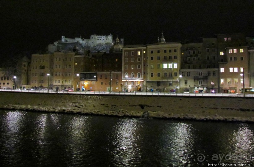 Ночная прогулка по Зальцбургу. Правый берег реки