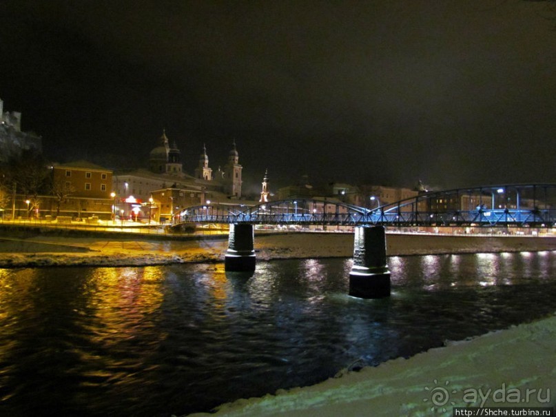 Ночная прогулка по Зальцбургу. Правый берег реки