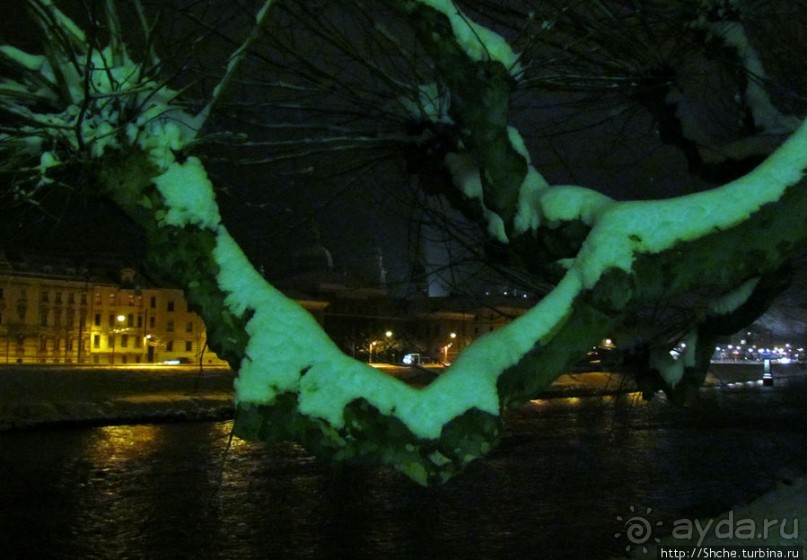 Ночная прогулка по Зальцбургу. Правый берег реки