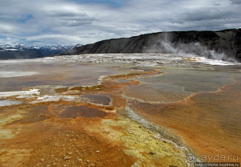 Мамонтовы горячие источники (Mаmmoth). Верхние террасы