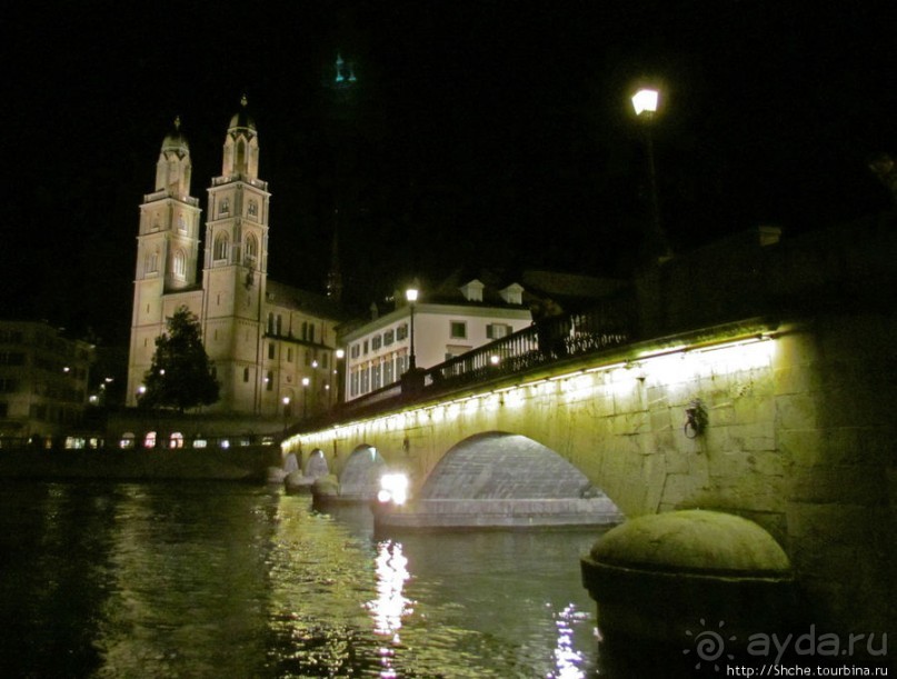 Прогулка по ночному Цюриху. Привязка к местности