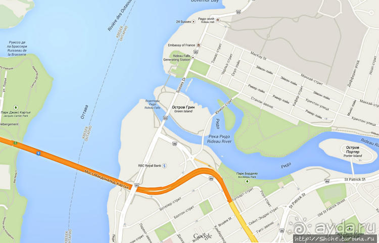 "Водяная занавеска". Водопады Ридо в Оттаве