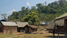 Горный аул в северо-западном Лаосе