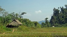 Горный аул в северо-западном Лаосе